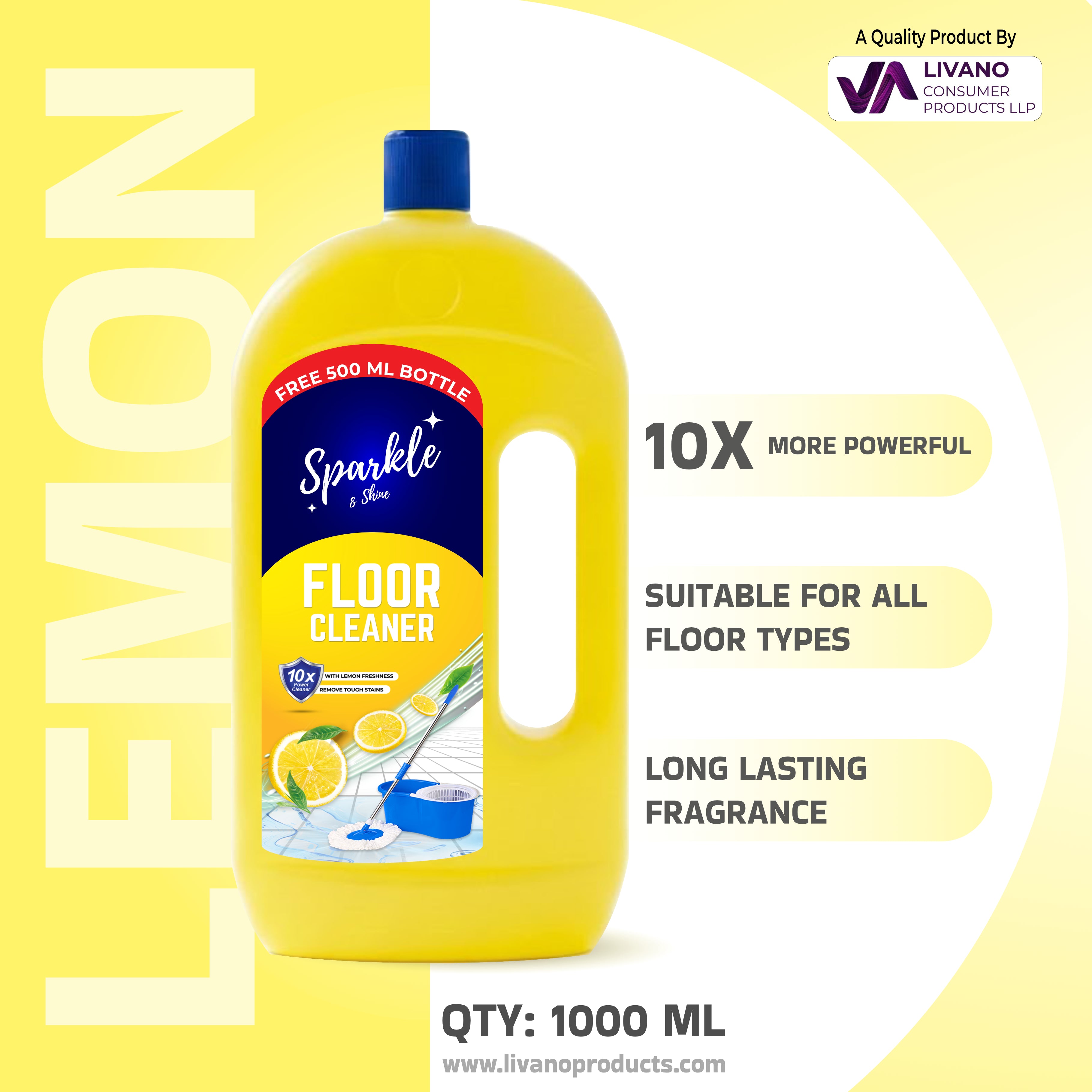 FLOOR CLEANER LEMON (PACK OF 2) 1000 ML