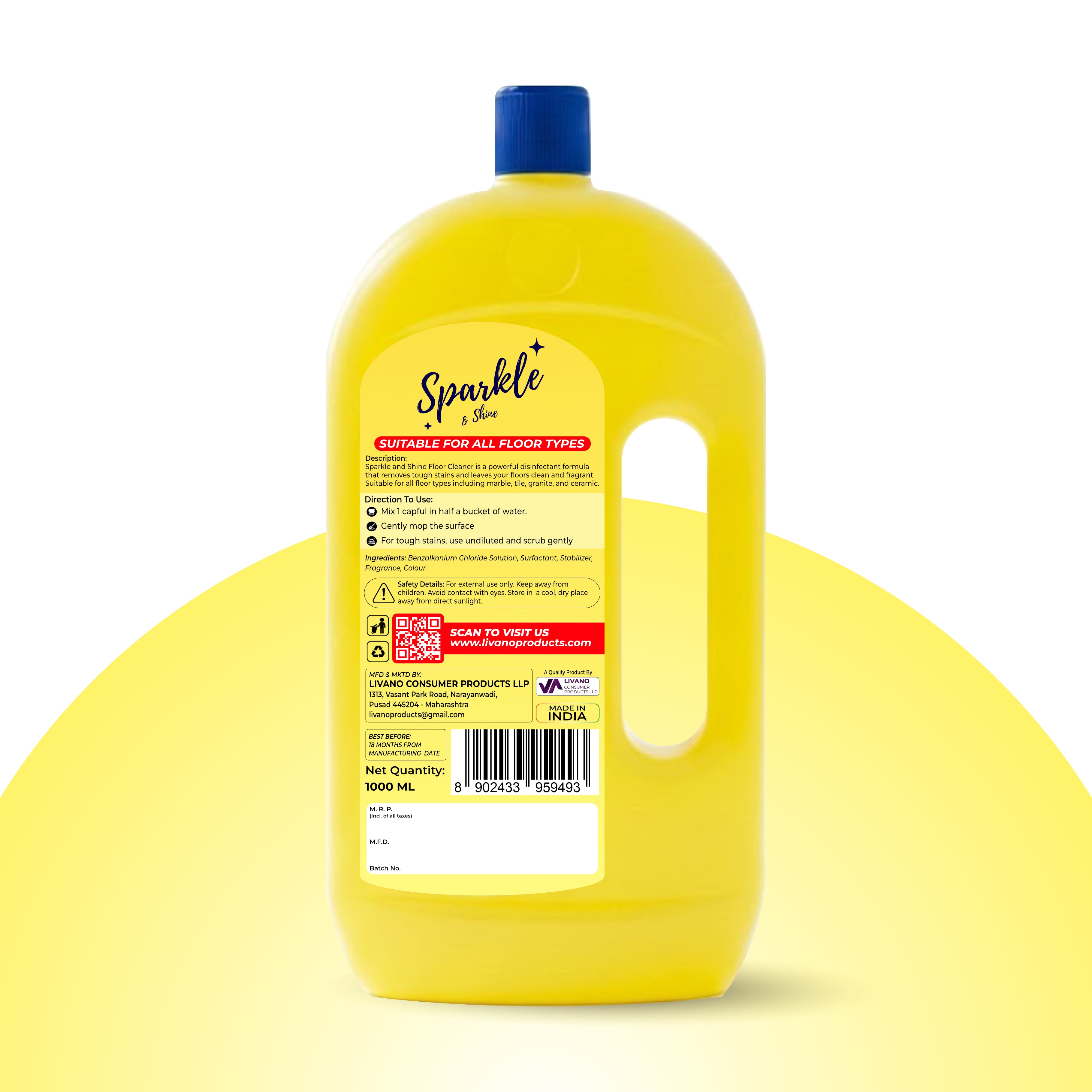 FLOOR CLEANER LEMON (PACK OF 2) 1000 ML